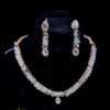 CWWZIRCONS AFRICAN CUBIC ZIRCONIA PAVE COLOR WEDDING BRIDAL NECKLACE EARRINGS JEWELRY SETS FOR WOMEN