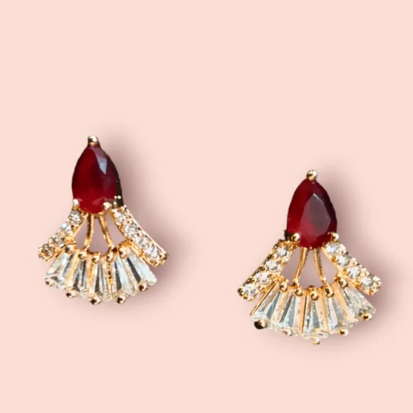 GOLD PLATED AMERICAN ZIRCON STUDS - Image 3