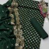 Elegant 3-Piece Shafon Jaal Work Dress – Cutwork Shirt, Work Dupatta & Kattan Silk Trouser - Image 2