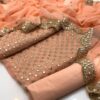 Elegant 3-Piece Shafon Jaal Work Dress – Cutwork Shirt, Work Dupatta & Kattan Silk Trouser - Image 8